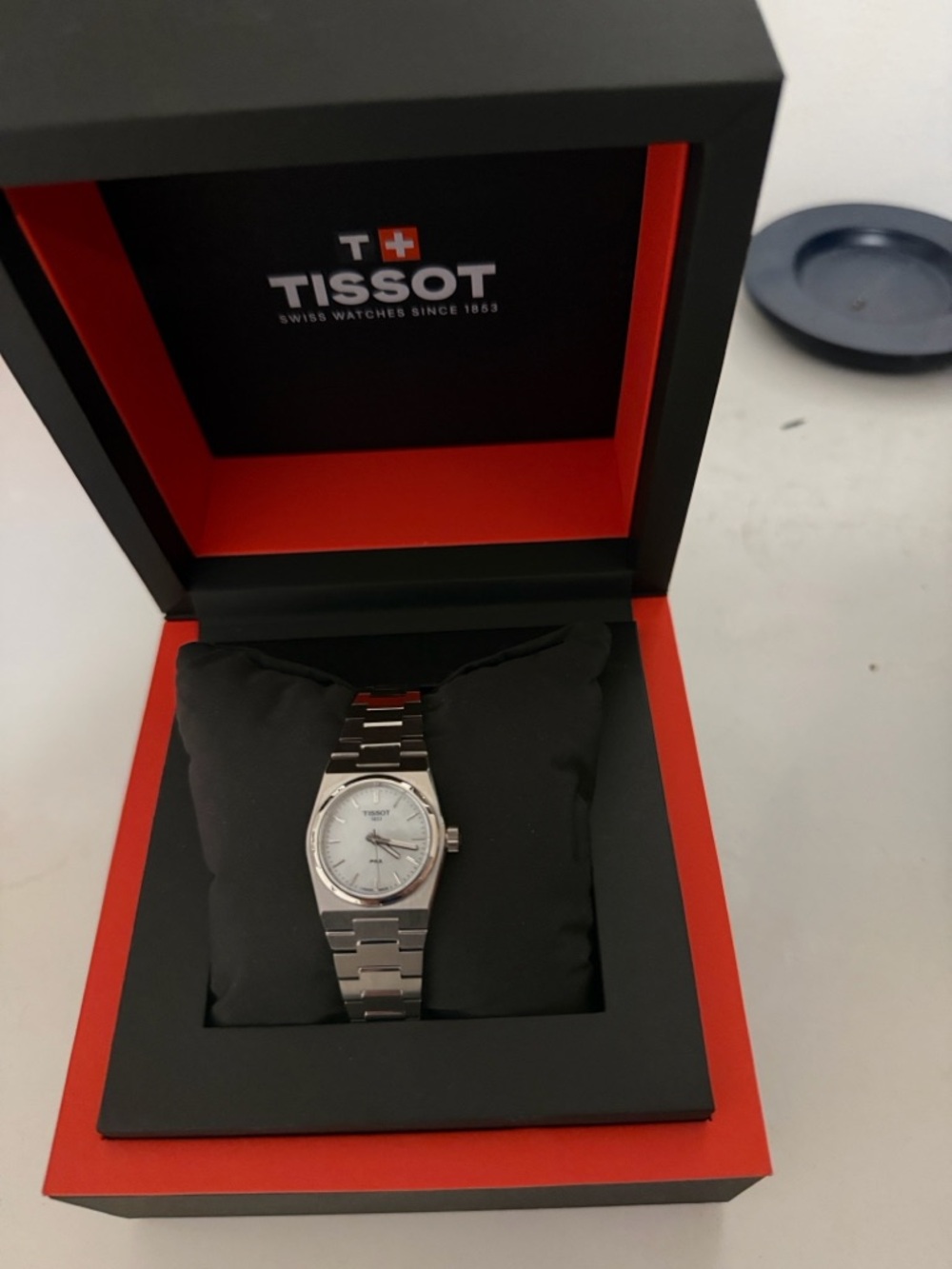 Tissot Silver 25 mm PRX Stainless Steel Women's Watch with Mother-of-Pearl Dial